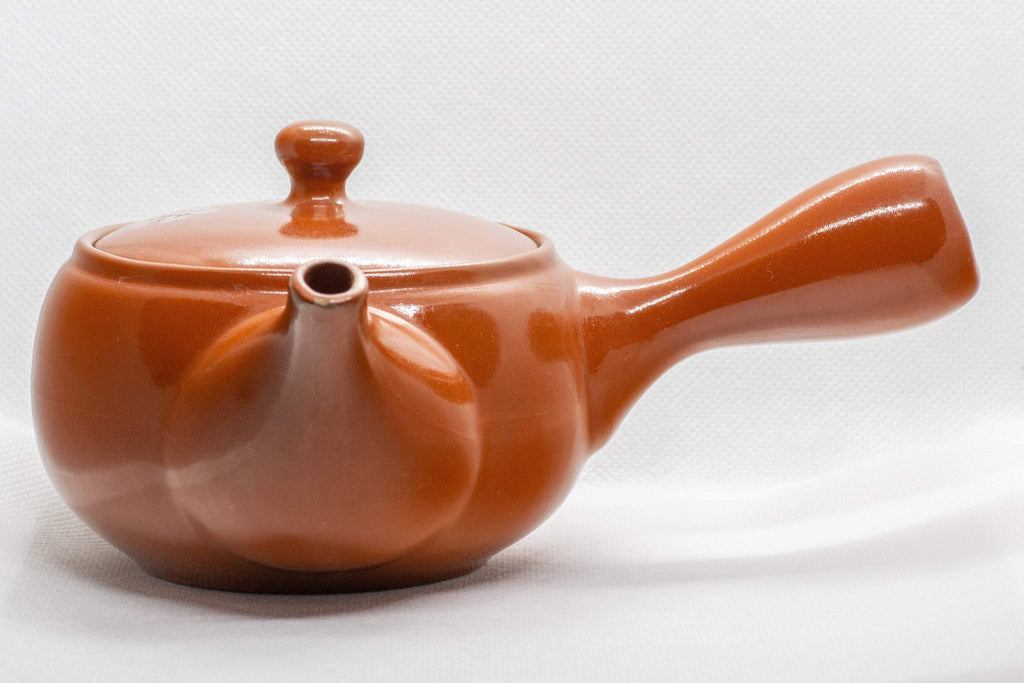 Japanese Kyusu - Floral Red Shudei Tokoname-yaki Ceramic Teapot - 300ml