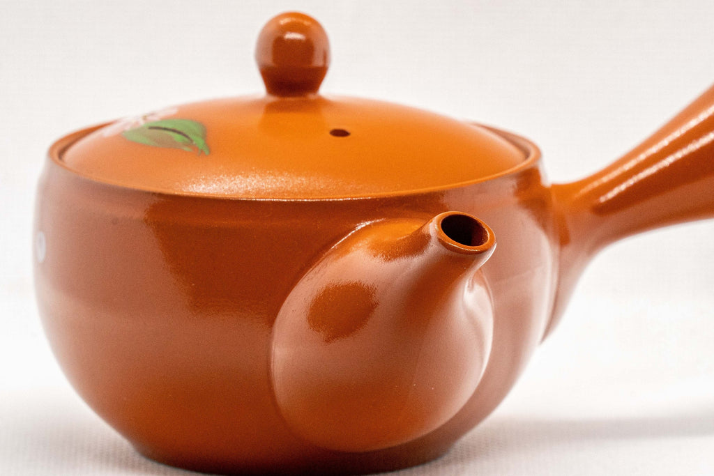 Japanese Kyusu - Peach Blossoms Tokoname-yaki Teapot - 170ml