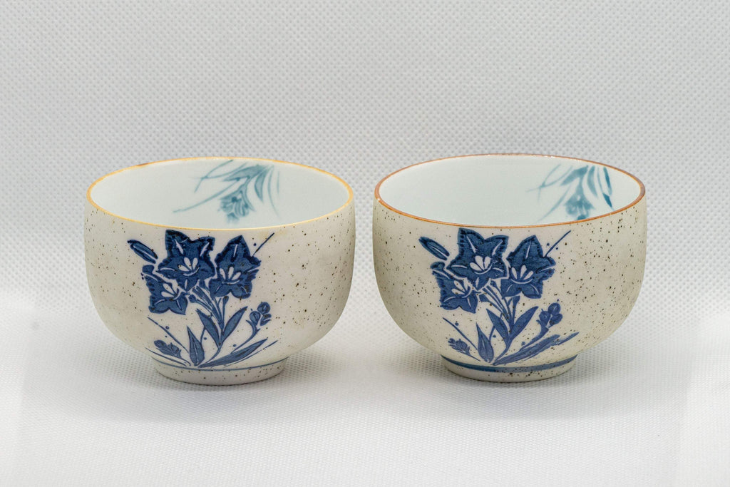 Japanese Teacup Pair - Classic blue and white yunomi - 110ml