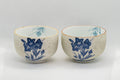 Japanese Teacup Pair - Classic blue and white yunomi - 110ml