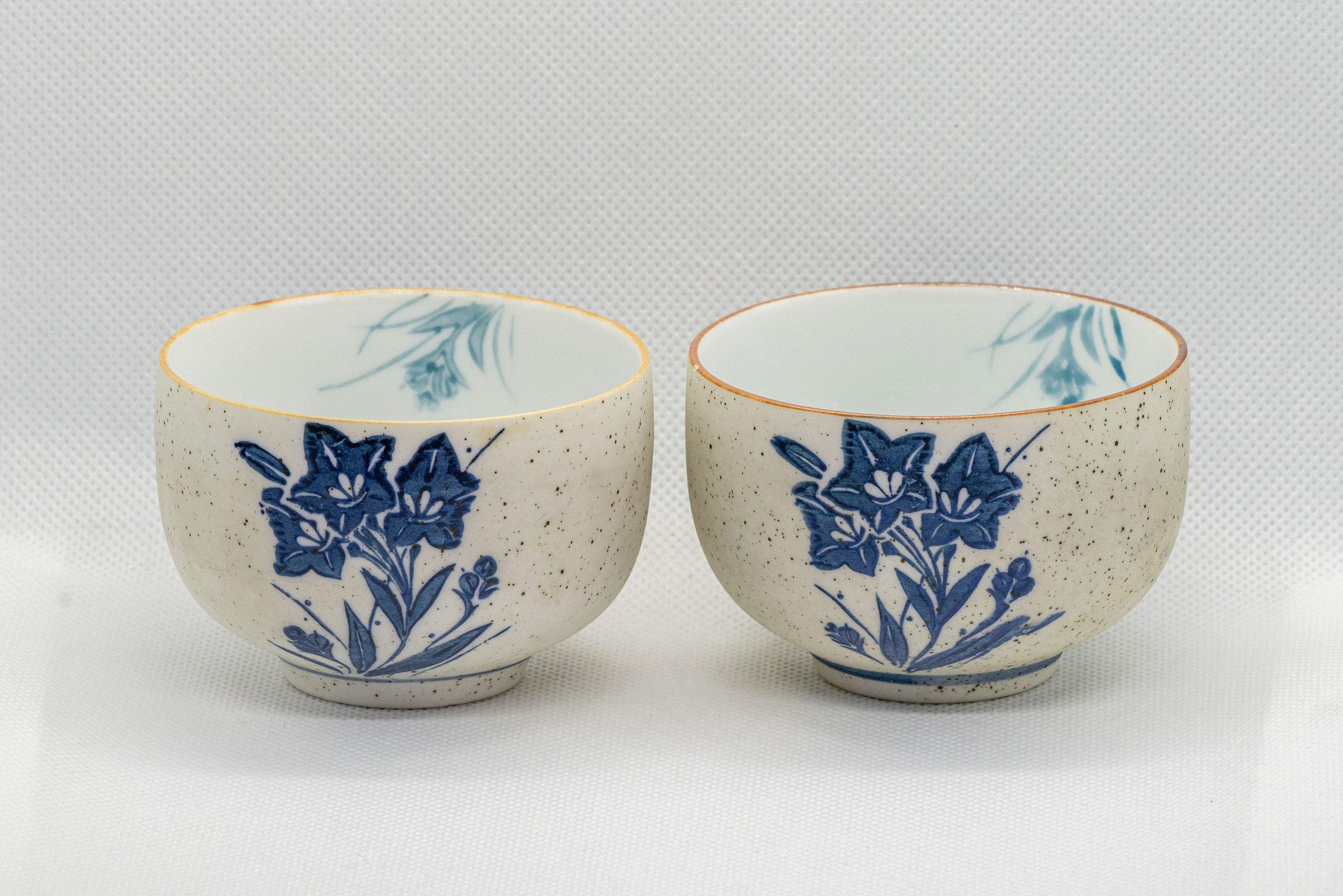 Japanese Teacup Pair - Classic blue and white yunomi - 110ml