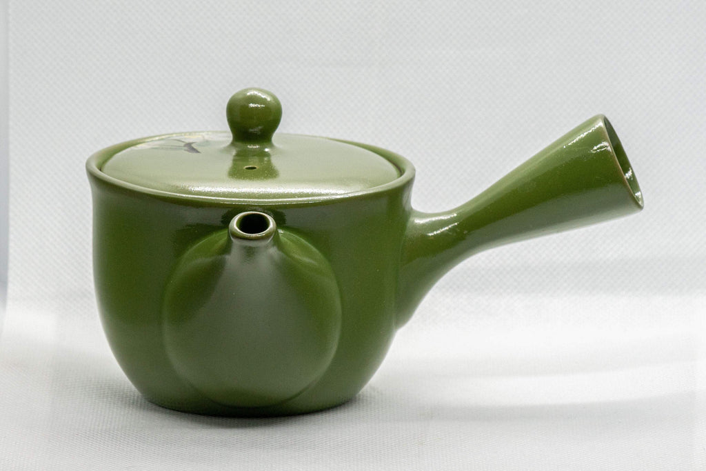 Japanese Kyusu - Floral Green Tokoname-yaki Teapot - 250ml