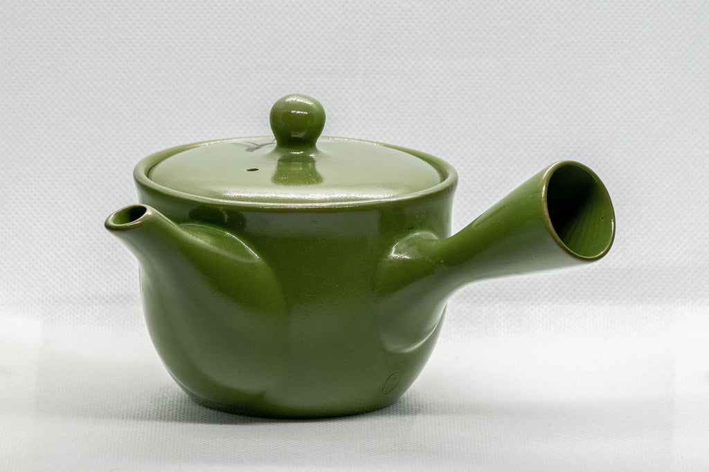Japanese Kyusu - Floral Green Tokoname-yaki Teapot - 250ml