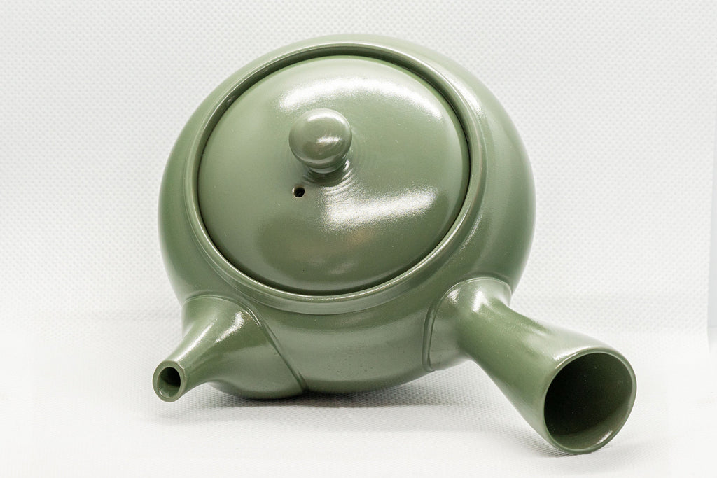 Japanese Kyusu - Green Tokoname Maple Leaf Momiji Obi-ami Teapot - 350ml