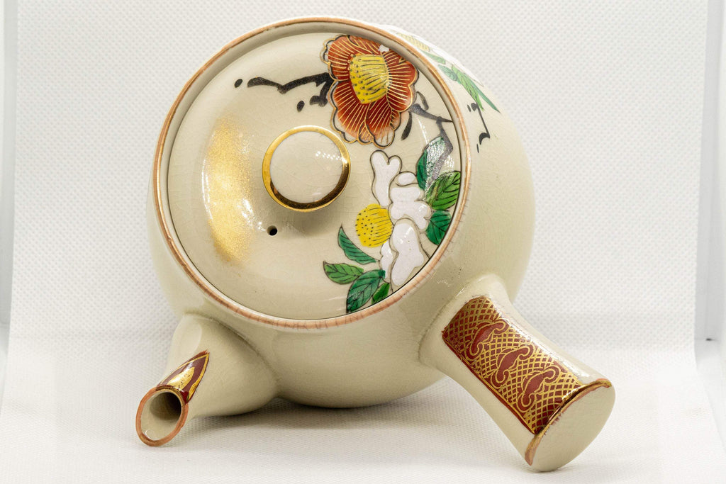 Japanese Kyusu - Camellias Kutani-yaki Debeso Teapot - 550ml