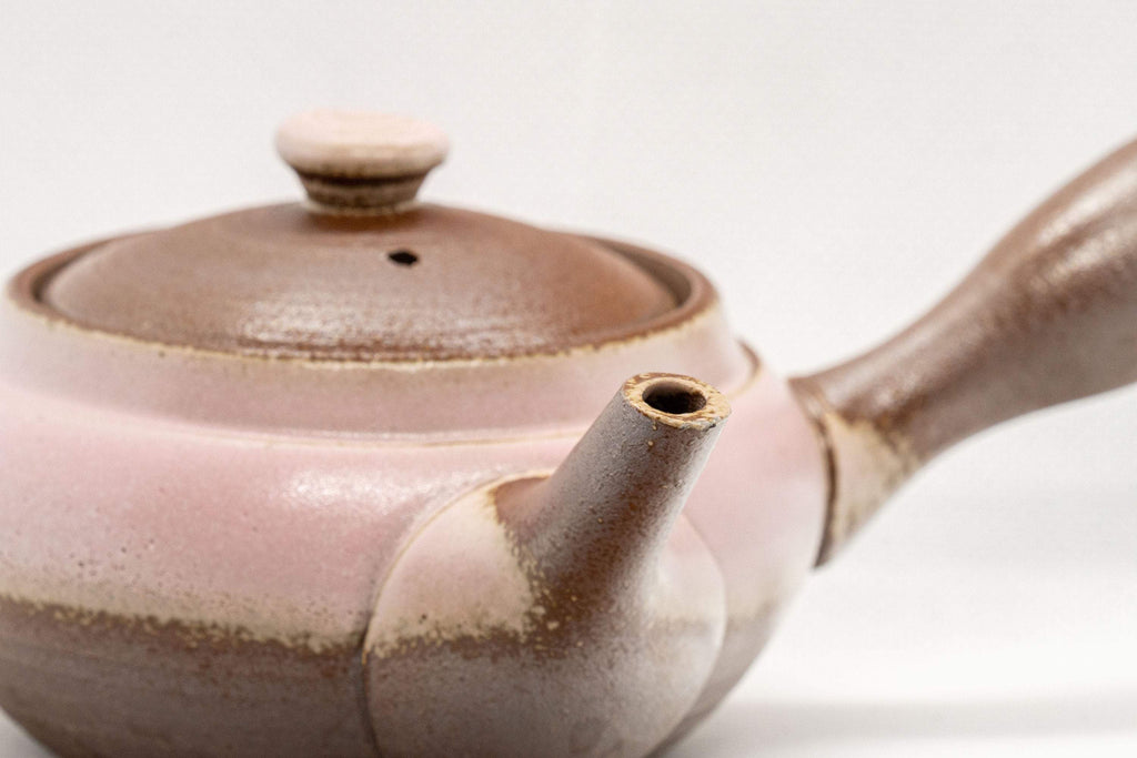 Japanese Kyusu - Pink Ash Glazed Banko-yaki Teapot - 210ml