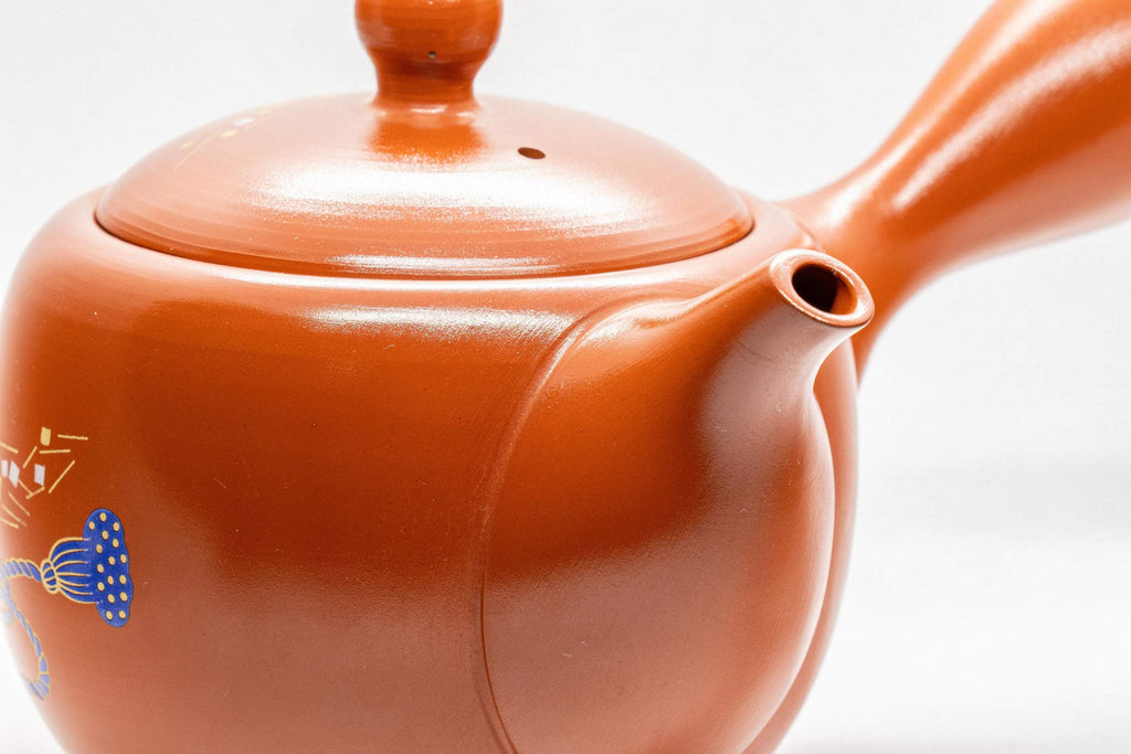 Japanese Kyusu - Lantern Motif Tokoname-yaki Teapot - 335ml