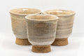 Japanese Teacups - Set of 3 Beige Hagi-yaki Yunomi - 130ml