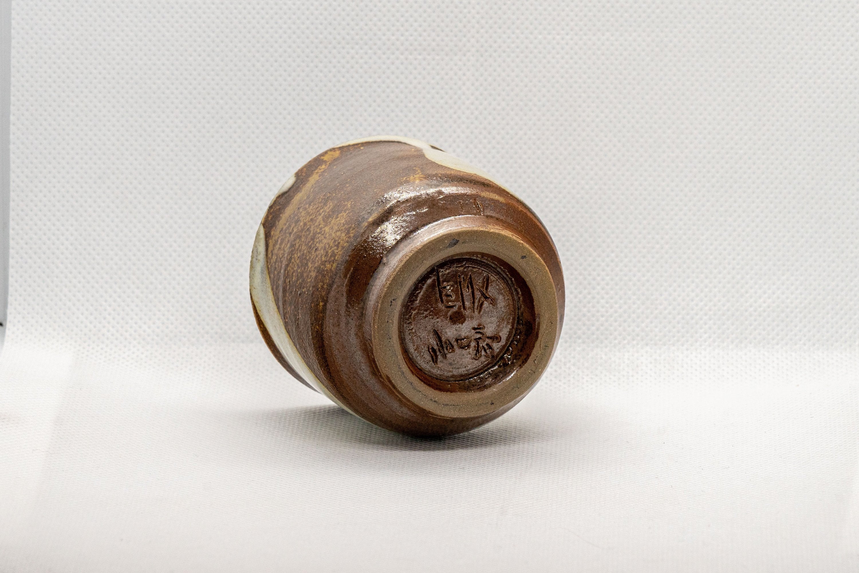 Japanese Teacup - Brown White Glazed Guinomi - 75ml