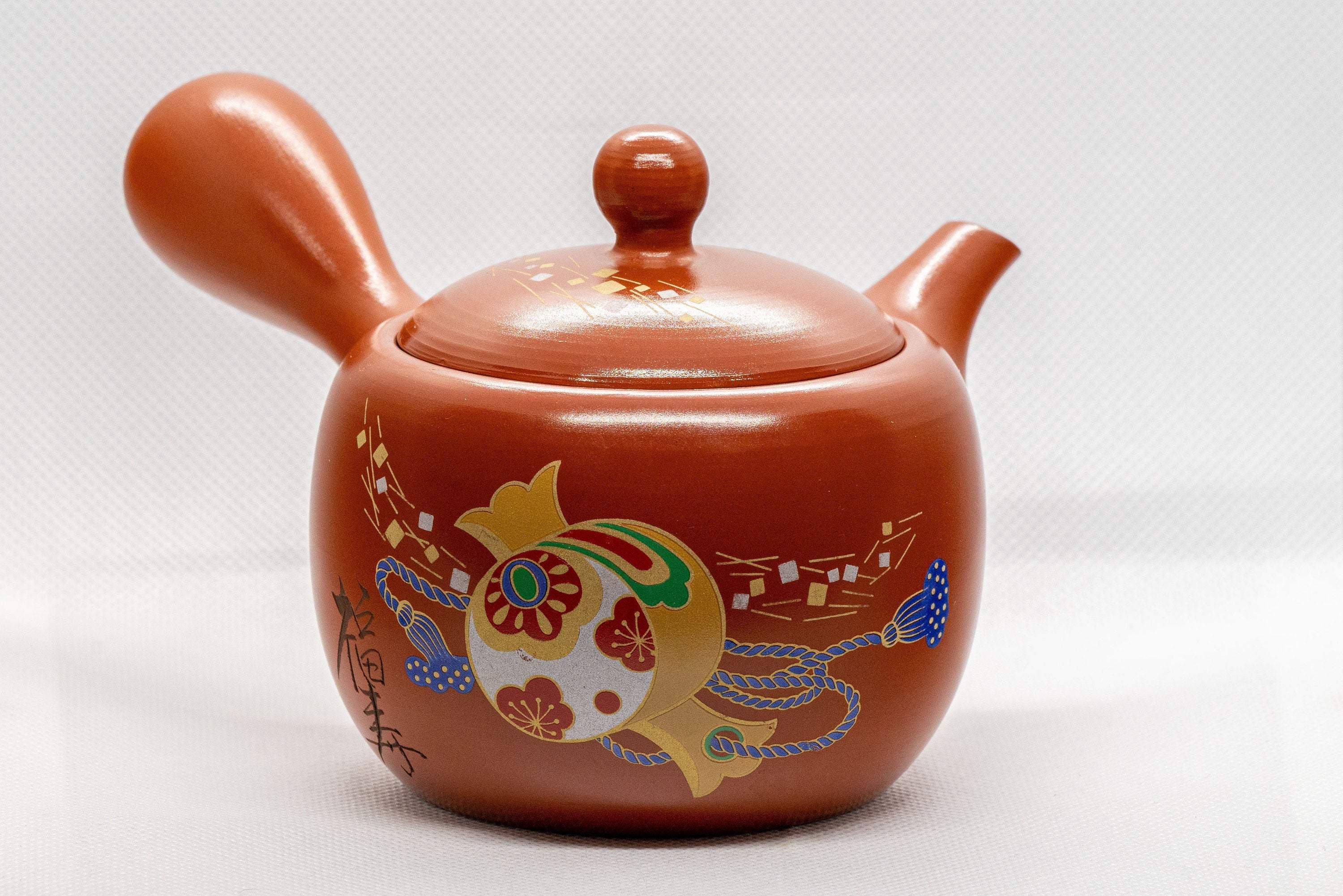 Japanese Kyusu - Lantern Motif Tokoname-yaki Teapot - 335ml