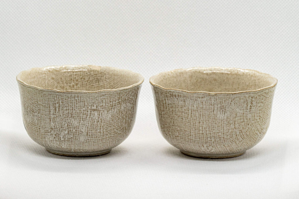 Japanese Teacups - Pair of Glazed Yunomi - 120ml
