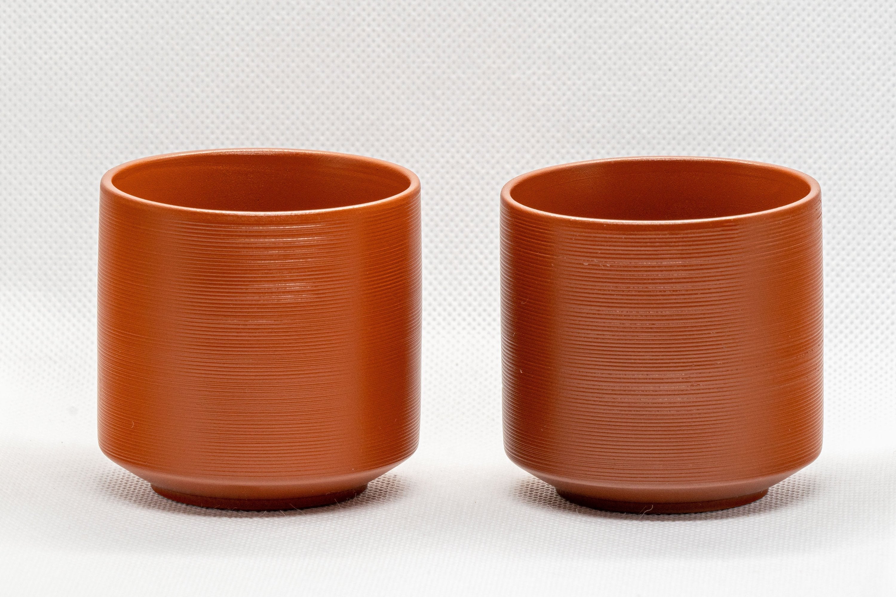 Japanese Teacups - Pair of Bamboo Tsutsu-gata Tokoname-yaki Yunomi - 115ml
