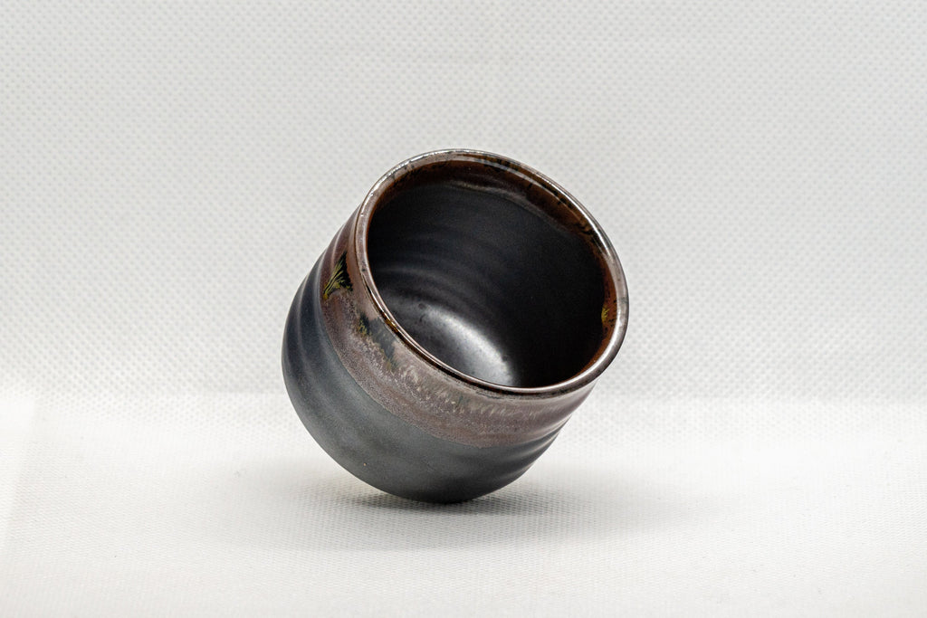 Japanese Teacup - Tenmoku Glazed Tsutsu-gata Yunomi - 65ml