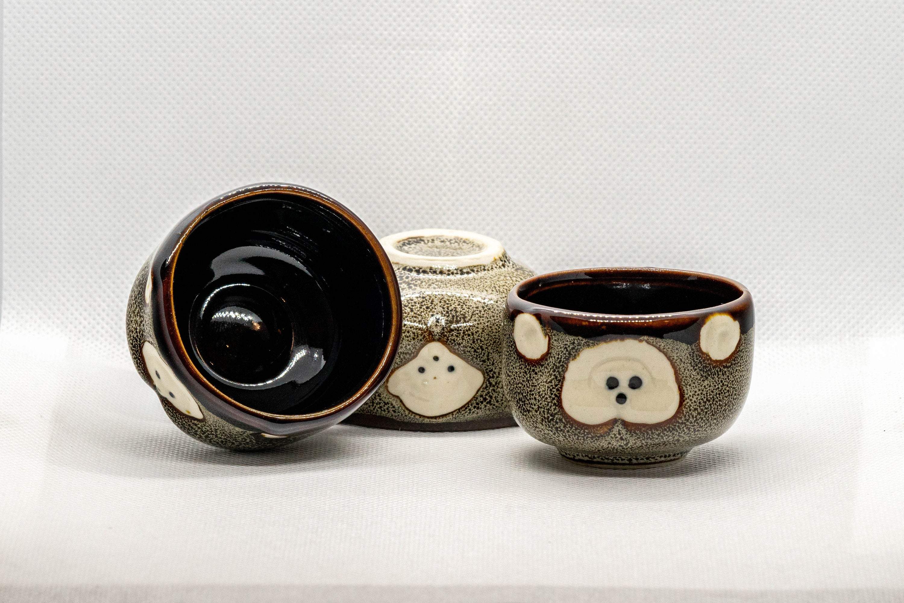 Japanese Teacups - Set of 3 Porcelain Guinomi - 40ml