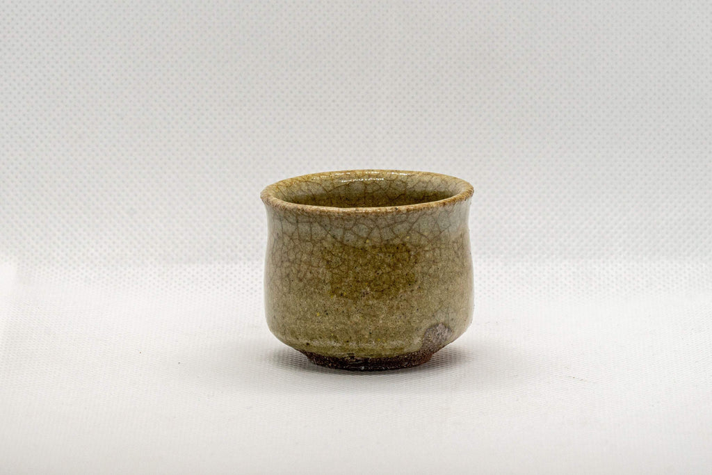 Japanese Teacup - Green Glazed Stoneware Guinomi - 30ml