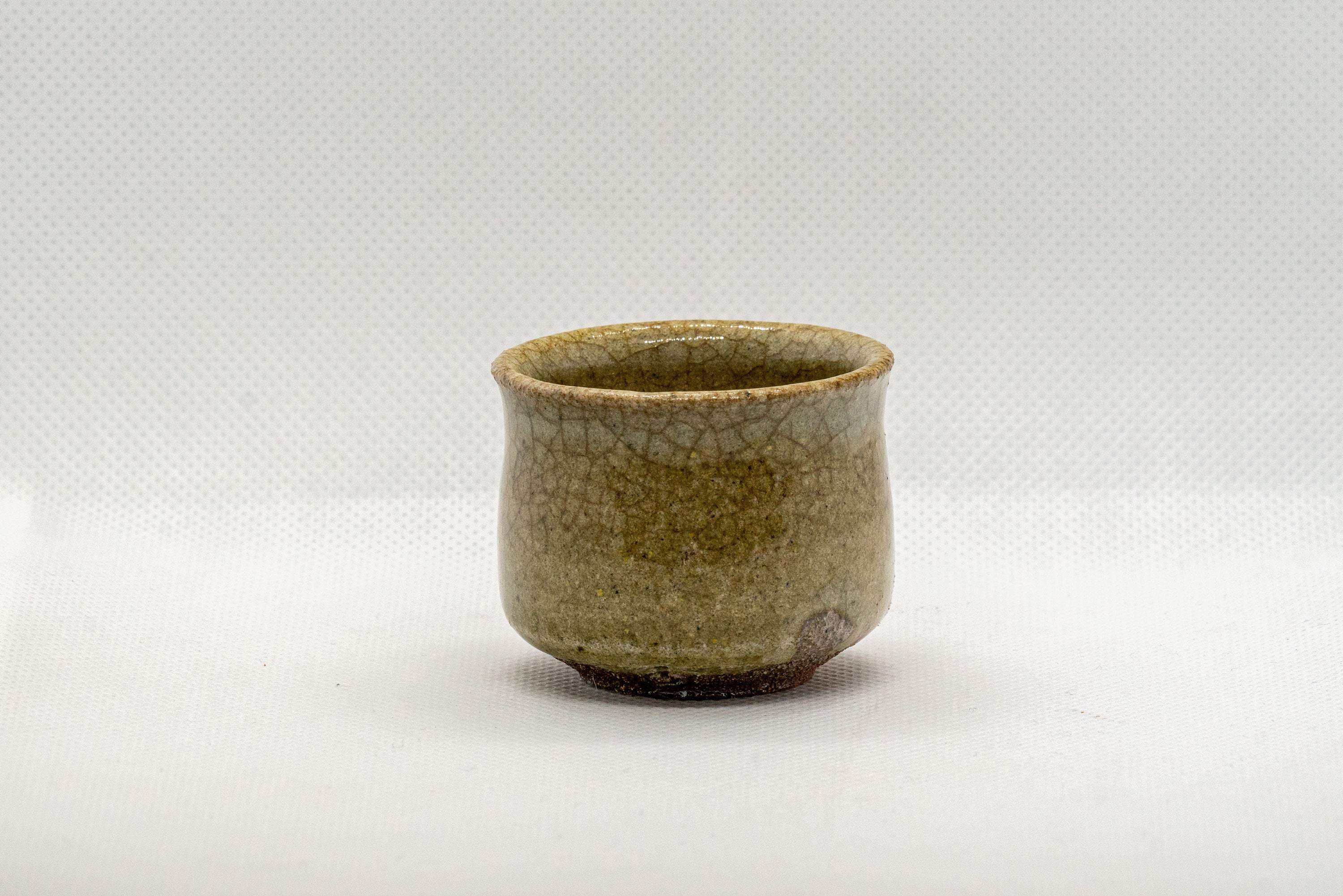 Japanese Teacup - Green Glazed Stoneware Guinomi - 30ml