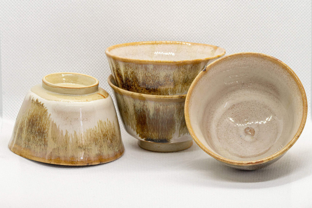 Japanese Teacups - Set of 4 Hare's Fur Glazed Senchawan - 85ml
