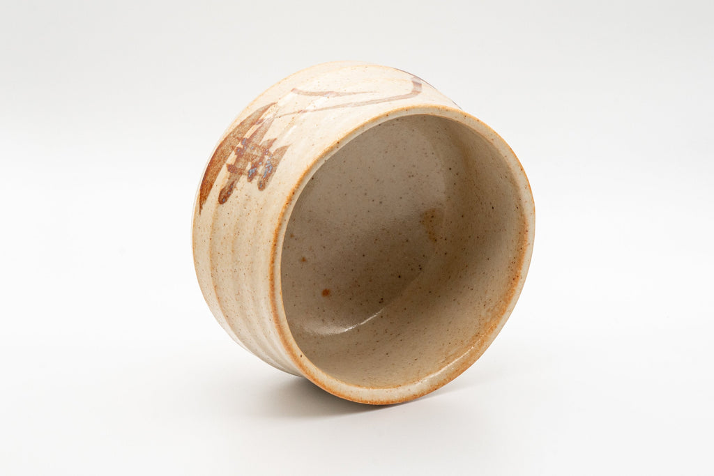 Japanese Matcha Bowl - Shino Glazed Hantsutsu-gata Chawan - 450ml