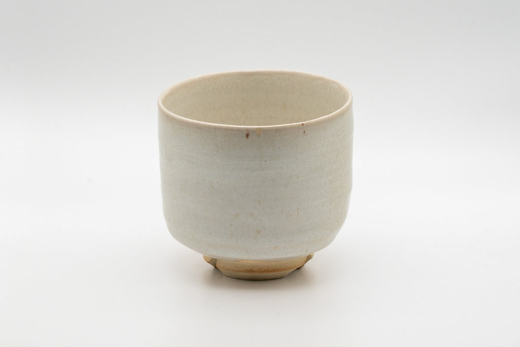 Japanese Matcha Bowl -  White Glazed Tsutsu-gata Hagi-yaki Winter Chawan - 400ml