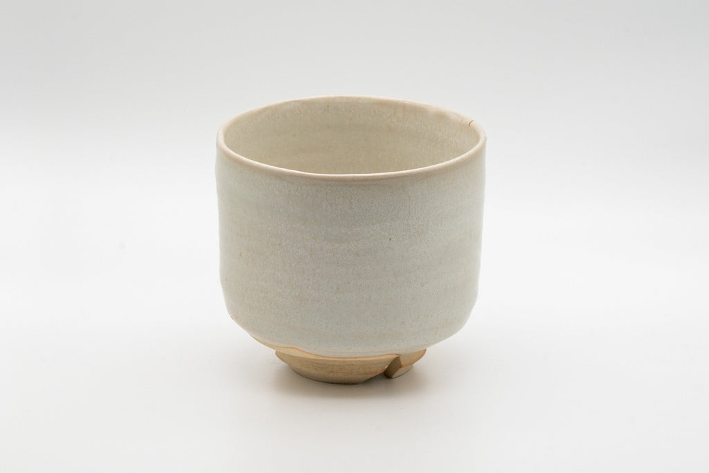 Japanese Matcha Bowl -  White Glazed Tsutsu-gata Hagi-yaki Winter Chawan - 400ml