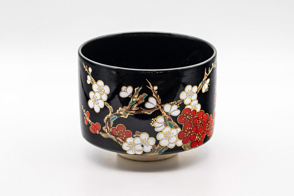 Japanese Matcha Bowl - Plum Blossoms Tsutsu-gata Chawan - 500ml