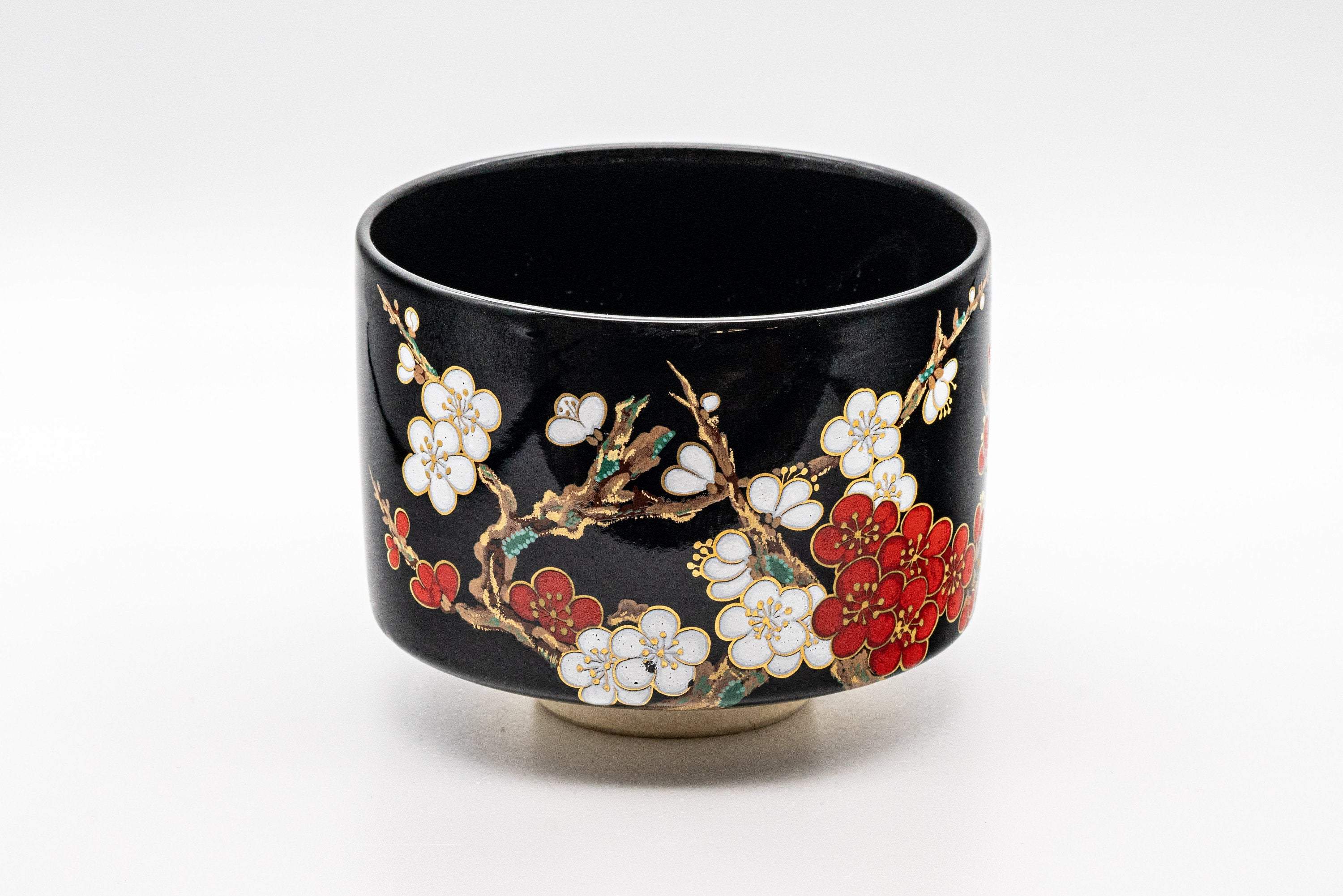 Japanese Matcha Bowl - Plum Blossoms Tsutsu-gata Chawan - 500ml