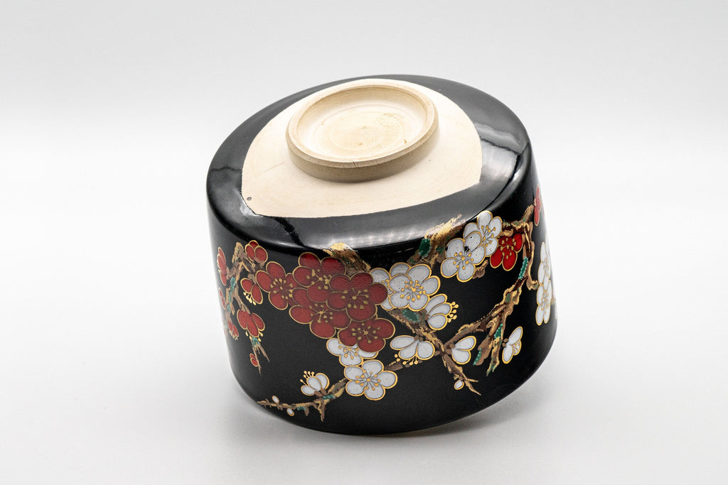 Japanese Matcha Bowl - Plum Blossoms Tsutsu-gata Chawan - 500ml
