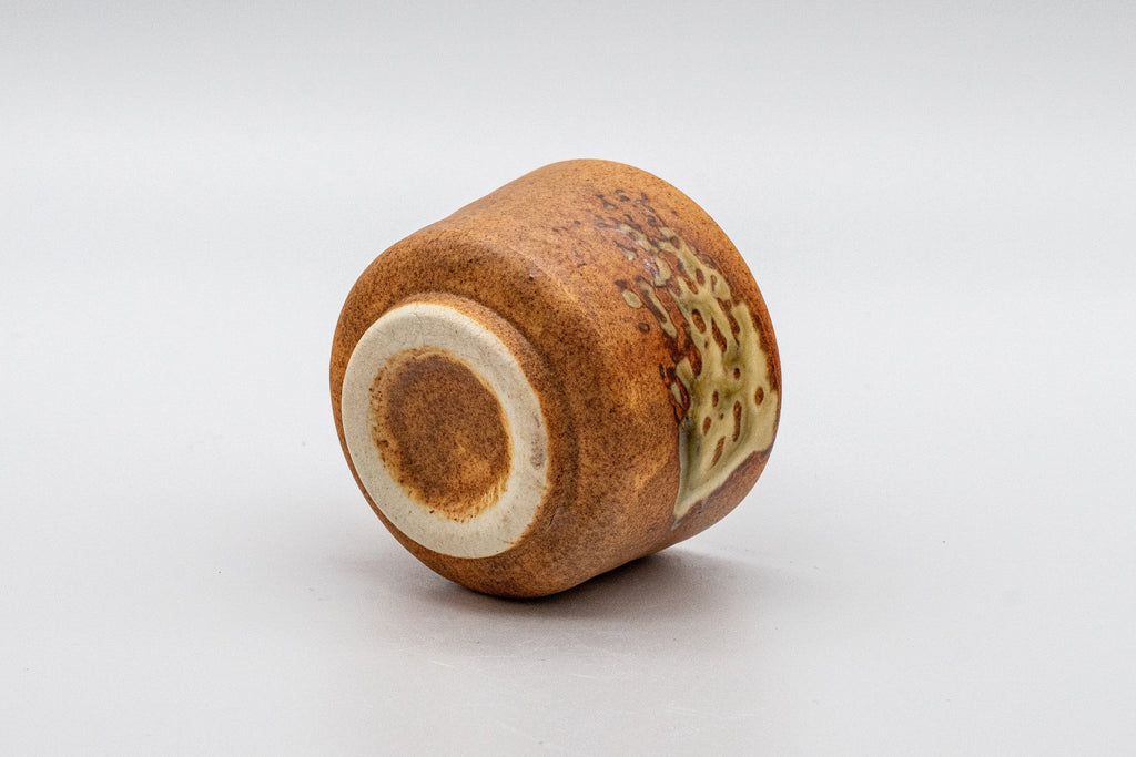 Japanese Teacup - Orange Glazed Hantsutsu-gata Guinomi - 45ml