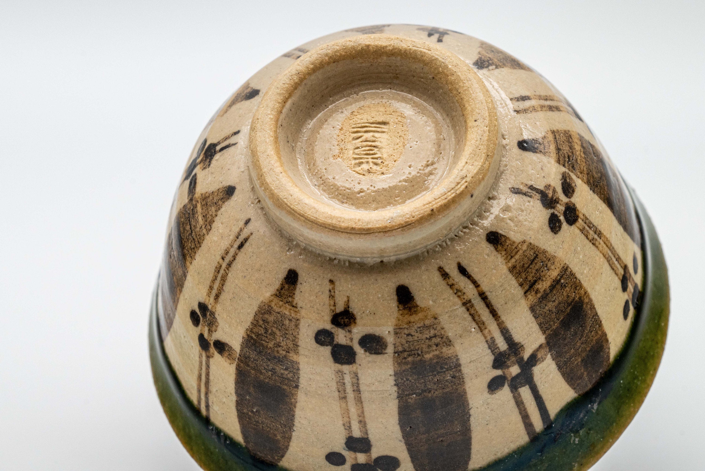 Japanese Teacup - 秀泉陶苑 Floral Wan-nari Mino-yaki Yunomi - 100ml