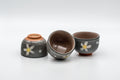 Japanese Teacups - Set of 3 Floral Snowflake Glazed Guinomi - 45ml
