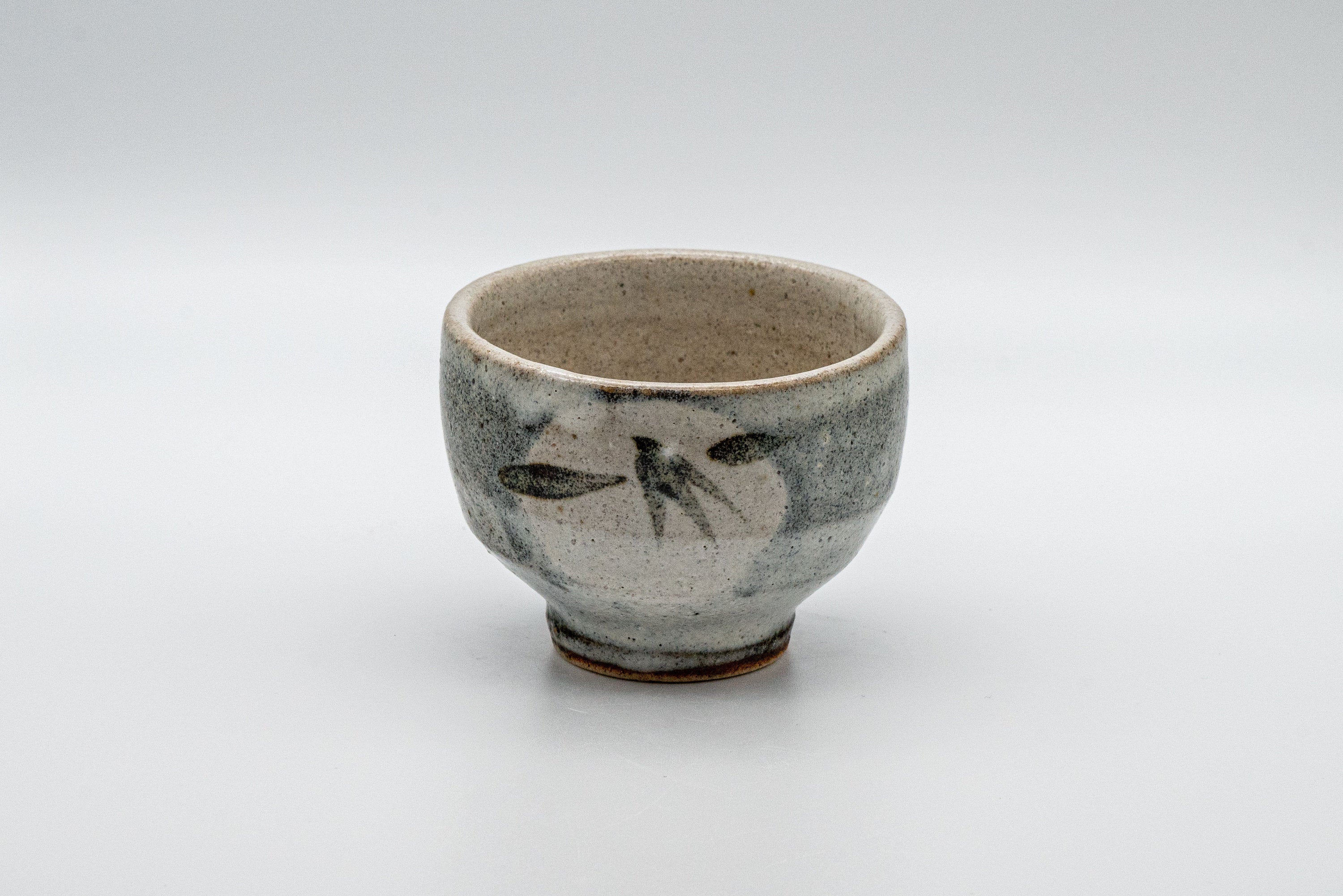 Japanese Teacup - Leafy Grey Yunomi - 125ml