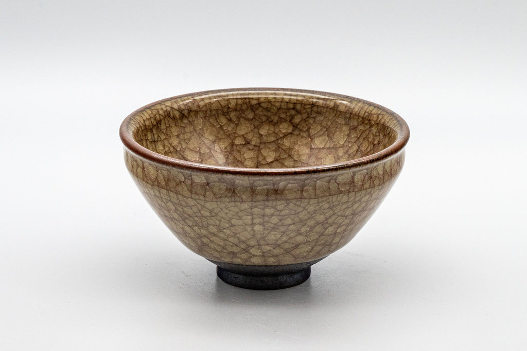 Japanese Teacups - Set of 3 古川利男 Tenmoku-gata Kiyomizu-yaki Senchawan - 140ml
