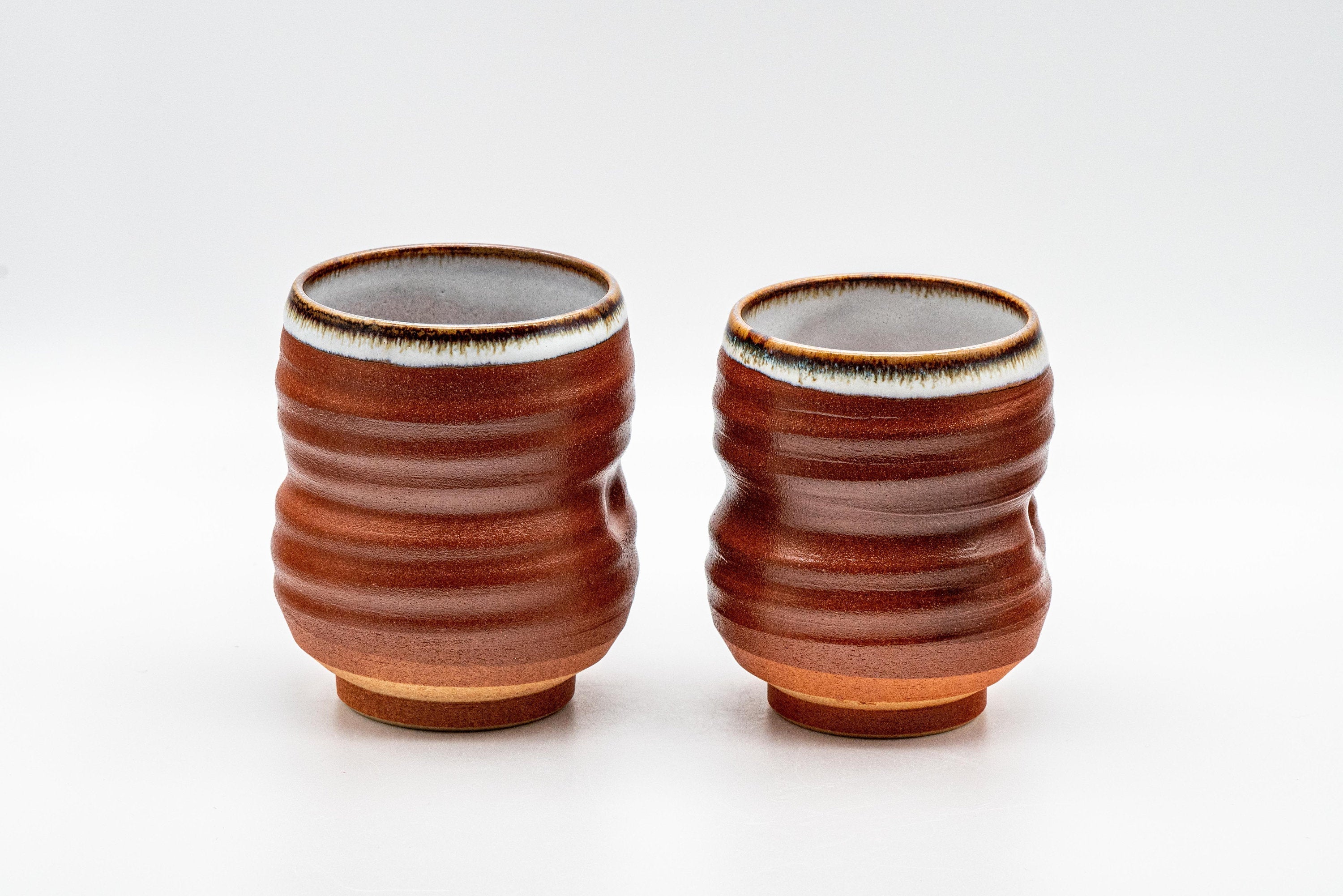 Japanese Teacups - Pair of Meoto Dojimari-gata Yunomi