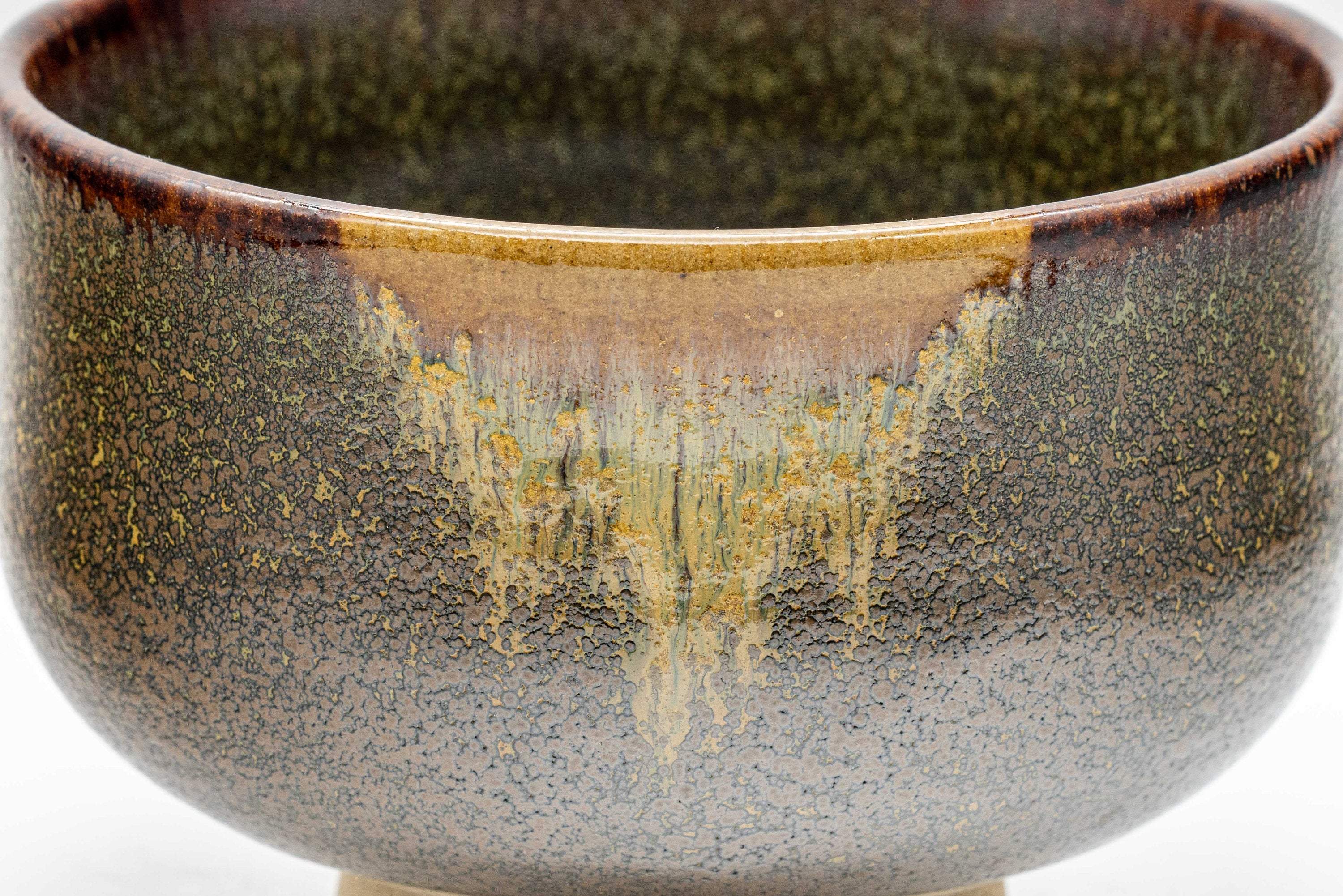 Japanese Matcha Bowl - Drip Glazed Hantsutsu-gata Chawan - 500ml