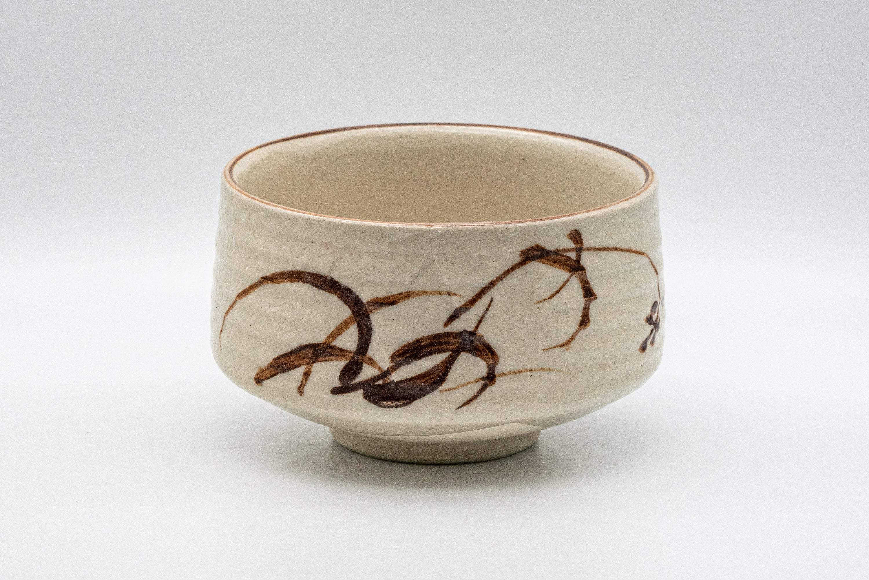 Japanese Matcha Bowl - Cream Glazed Hantsutsu-gata Chawan - 450ml