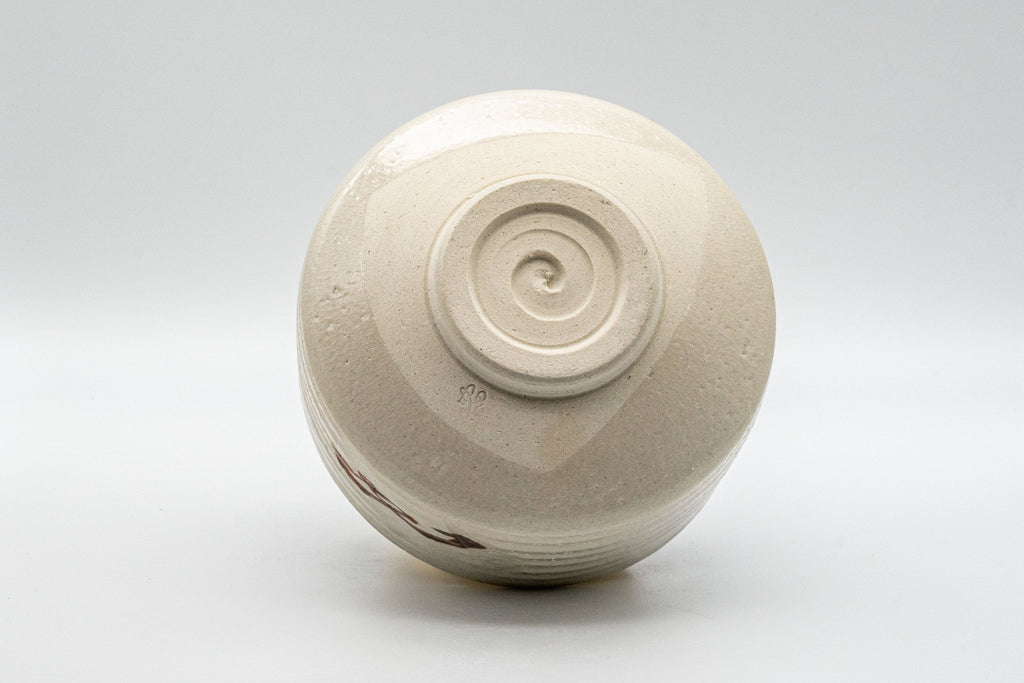 Japanese Matcha Bowl - Cream Glazed Hantsutsu-gata Chawan - 450ml