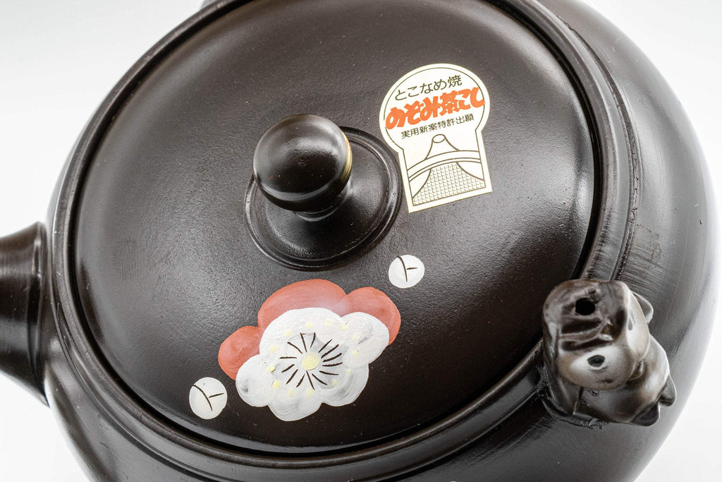 Japanese Kyusu - Black Kokudei Owl Sculpted Tokoname-yaki Teapot - 350ml
