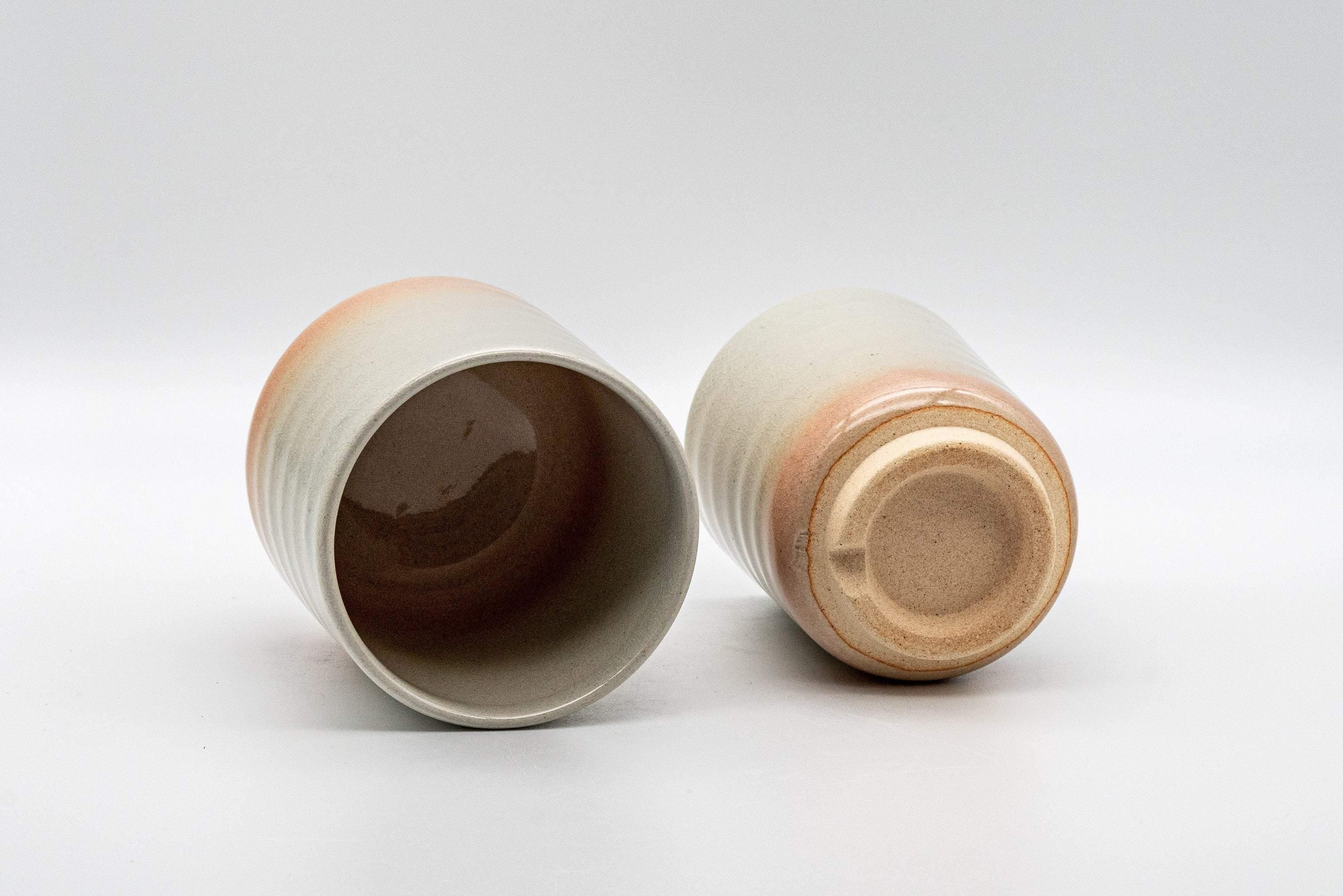 Japanese Teacups - Couple's Pair of Tsutsu-gata Hagi-yaki Meoto Yunomi