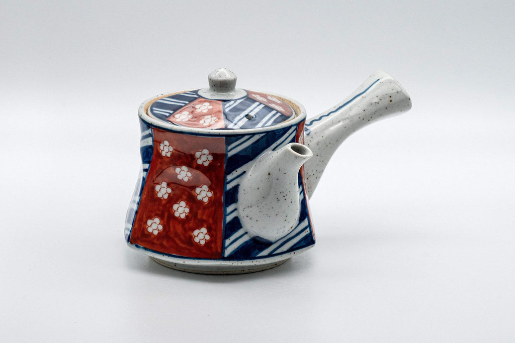 Japanese Tea Set - Striped Hexagonal Debeso Kyusu Teapot with Teacup and Coaster - 250ml