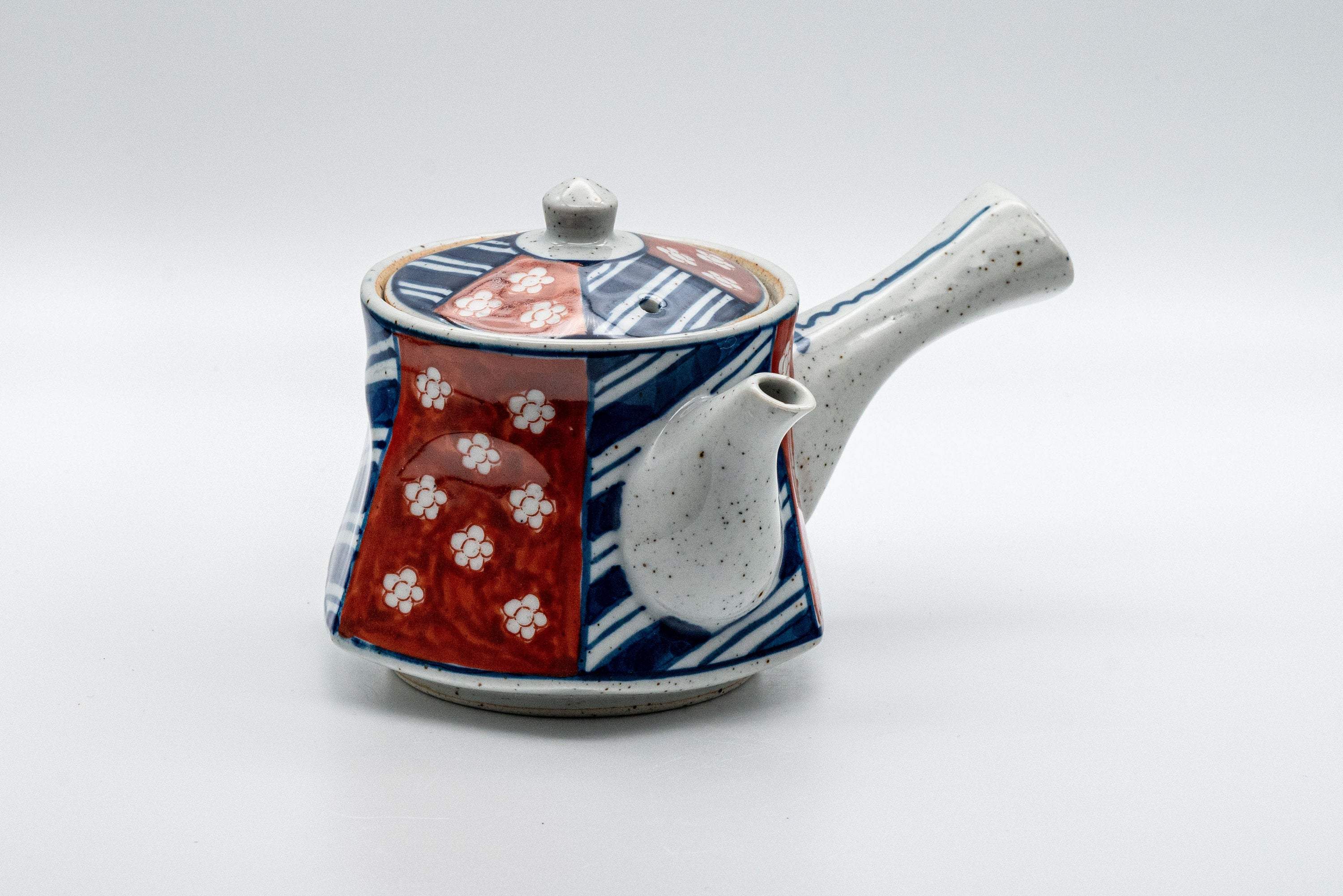 Japanese Tea Set - Striped Hexagonal Debeso Kyusu Teapot with Teacup and Coaster - 250ml