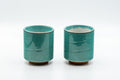 Japanese Teacups - Pair of Turquoise Tsutsu-gata Yunomi - 150ml