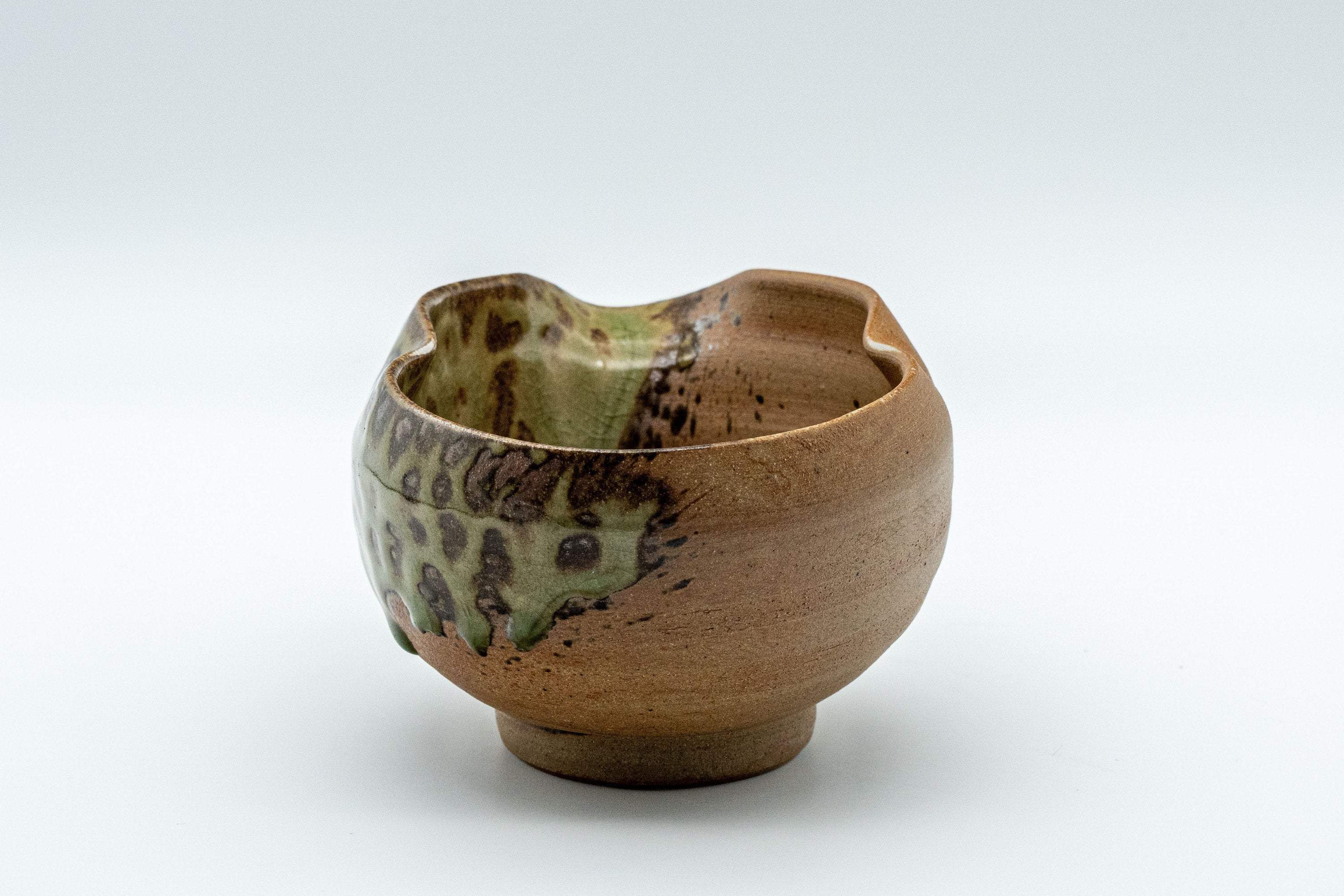 Japanese Yuzamashi - 三滝窯 Half-glazed Katakuchi - 160ml