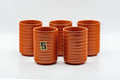 Japanese Teacups - Set of 5 Curvy Tsutsu-gata Tokoname-yaki Yunomi - 145ml