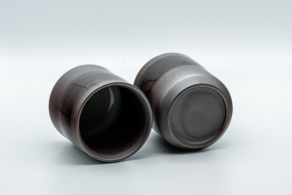 Japanese Teacups - Pair of Tsutsu-gata Banko-yaki Yunomi - 120ml