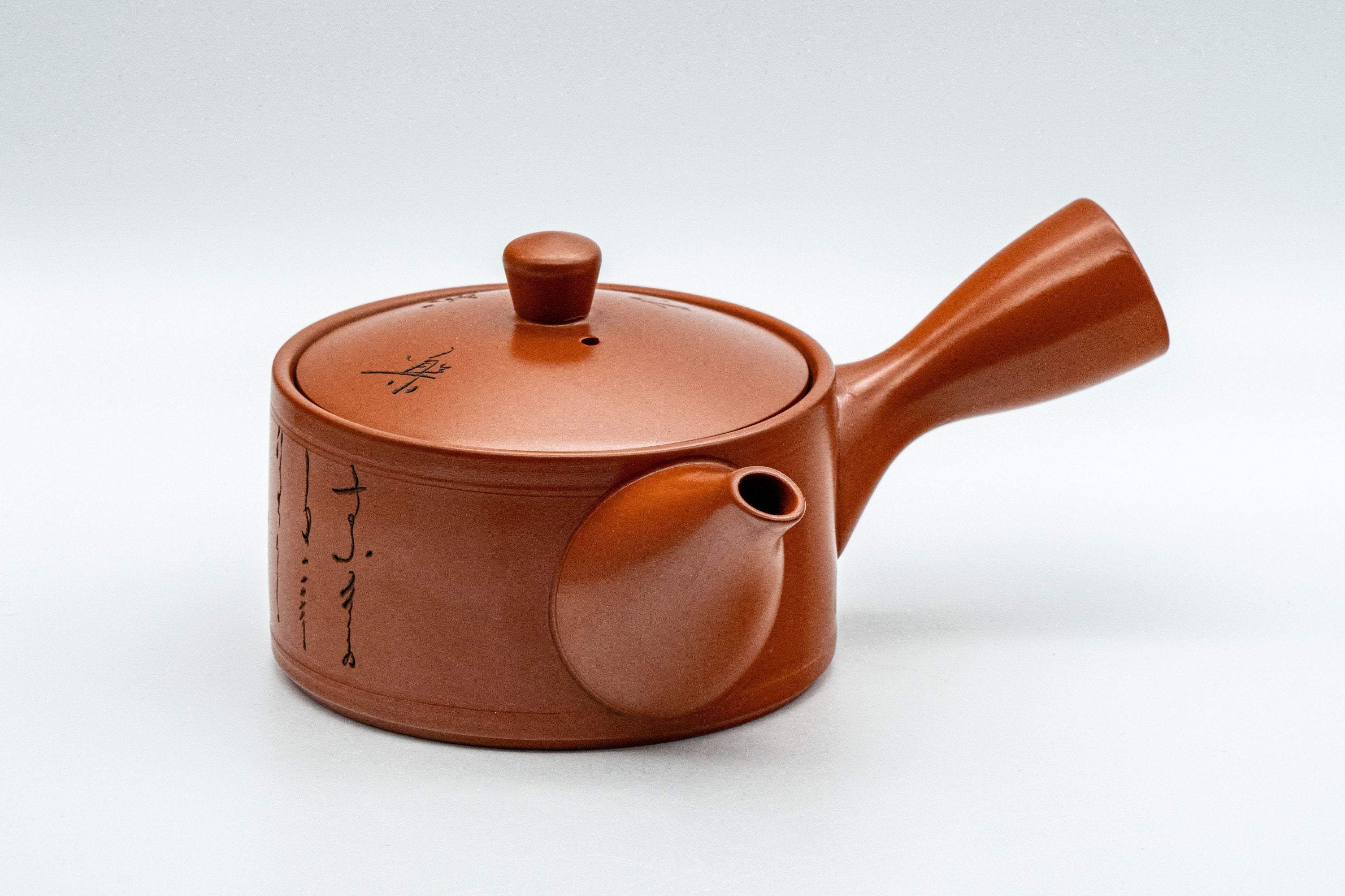 Japanese Kyusu - Calligraphy Hira-gata Tokoname-yaki Teapot - 275ml