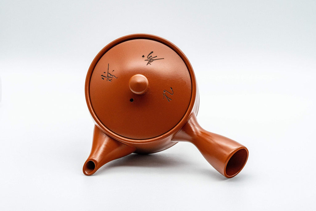 Japanese Kyusu - Calligraphy Hira-gata Tokoname-yaki Teapot - 275ml