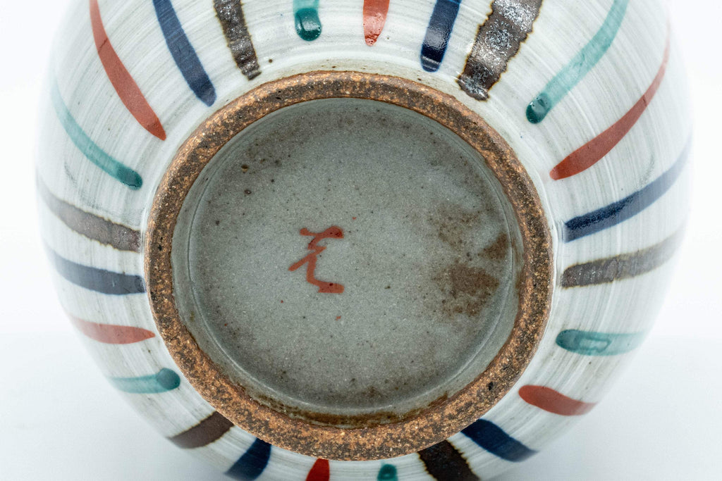 Japanese Teacup - Striped Tall Curvy Yunomi - 190ml