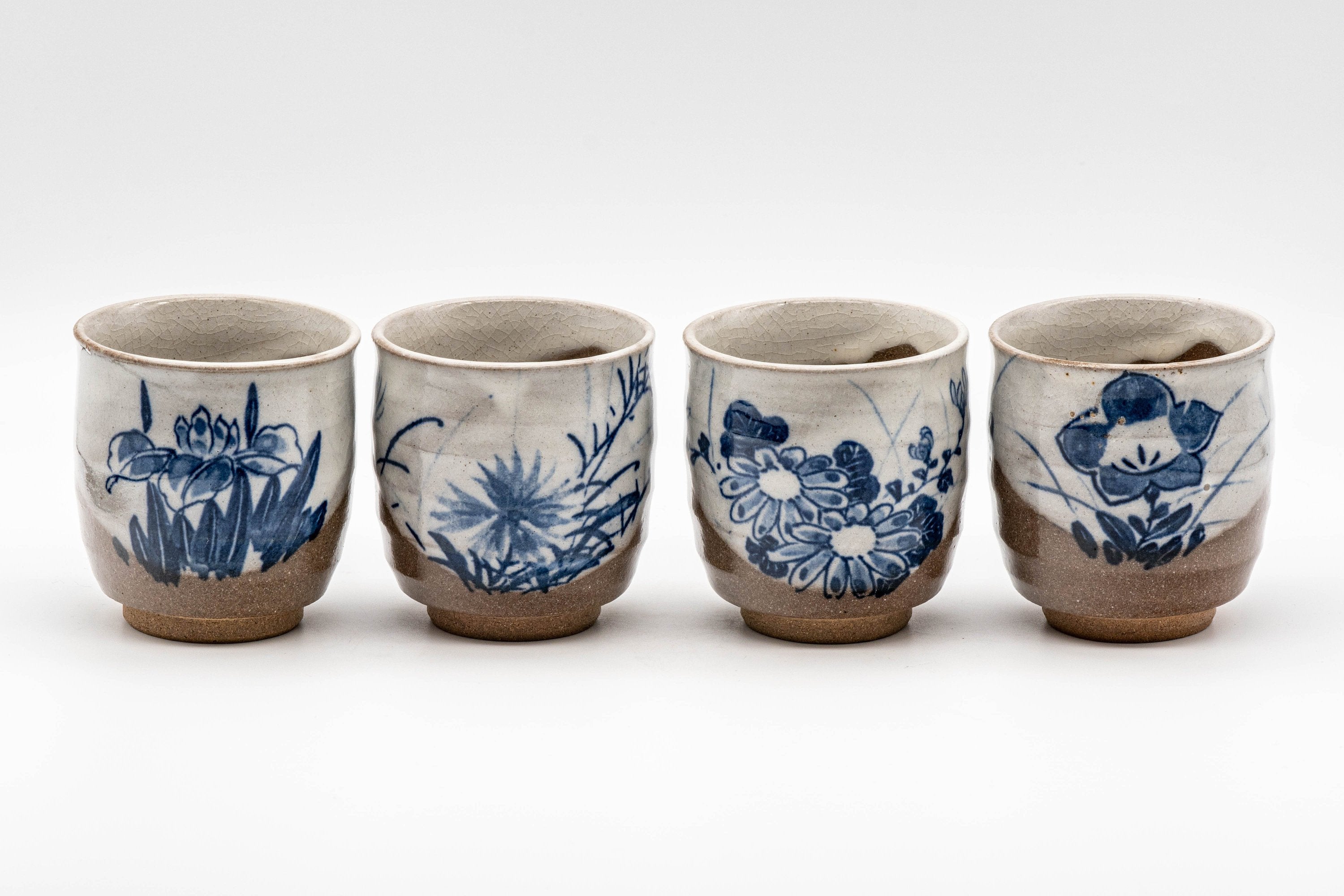 Japanese Tea Set - Nasu-gata Debeso Kyusu with 4 Tsutsu-gata Yunomi - 375ml