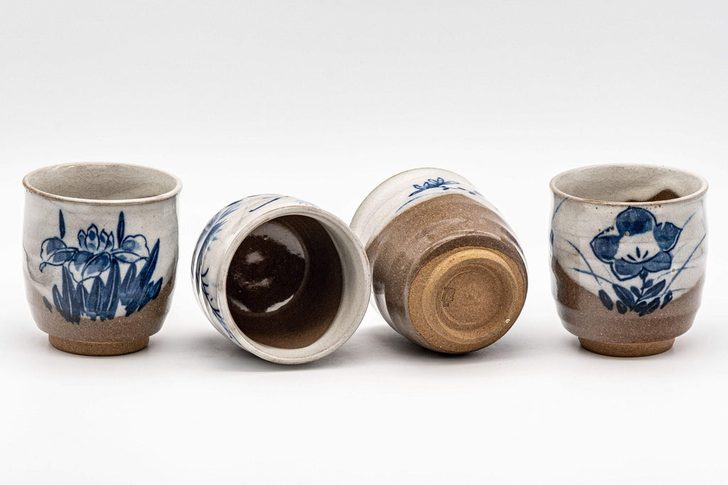 Japanese Tea Set - Nasu-gata Debeso Kyusu with 4 Tsutsu-gata Yunomi - 375ml