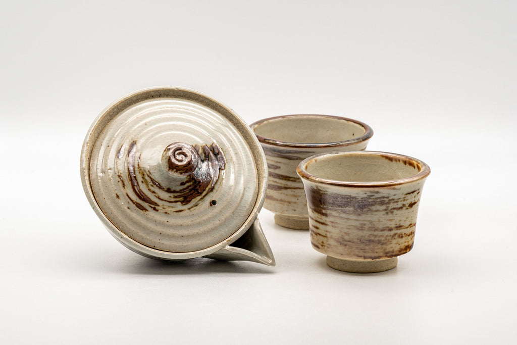 Japanese Tea Set - Hakeme Do-ake Houhin with 2 Senchawan - 130ml